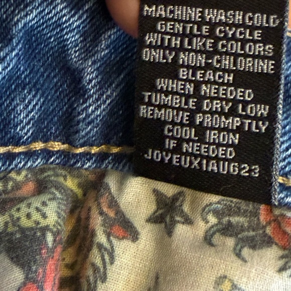 Ed Hardy Death Before Dishonor Jeans Distressed Mens 32x29 Streetwear Edgy Punk - Picture 8 of 12